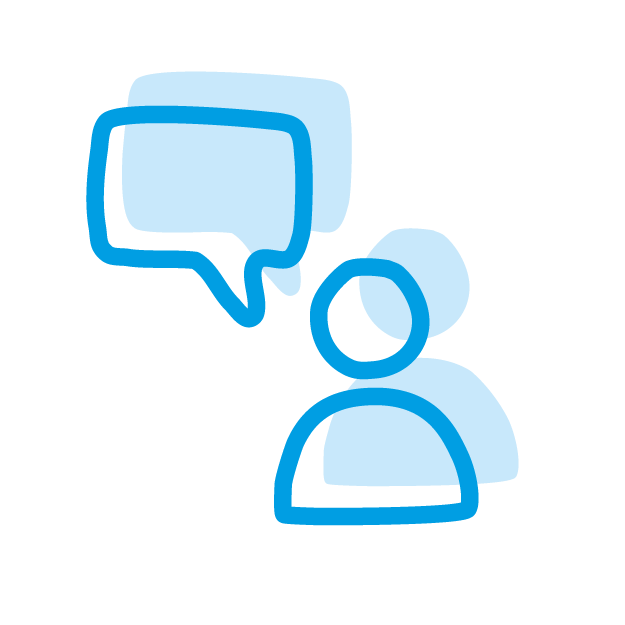 Icon Mensch mit Sprechblase