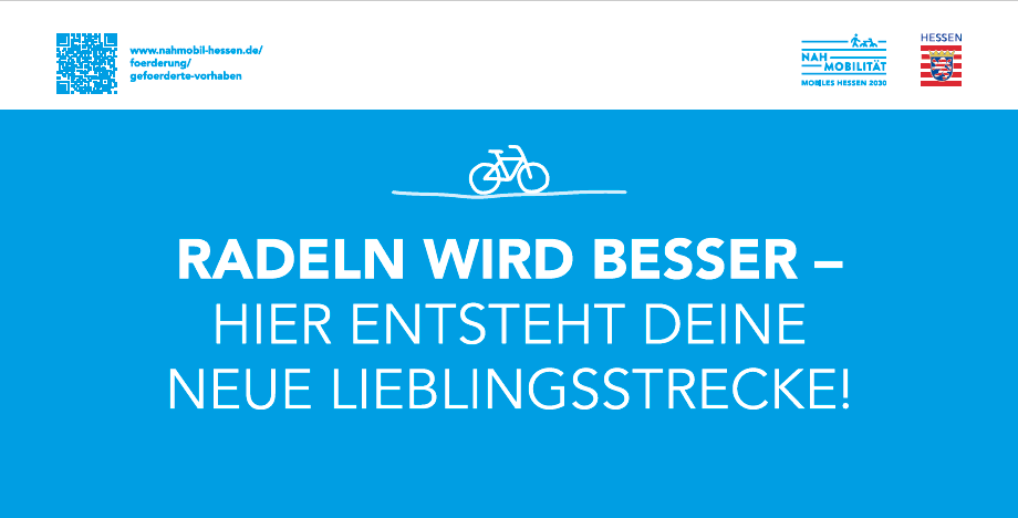 Banner Motiv "Radeln wird besser - Hier entsteht deine neue Lieblingsstrecke"