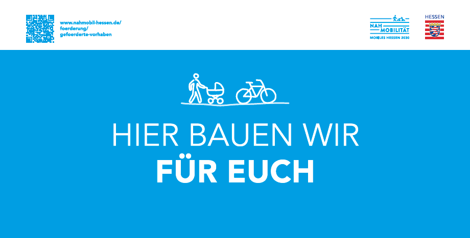 Banner Motiv "Hier bauen wir für euch"