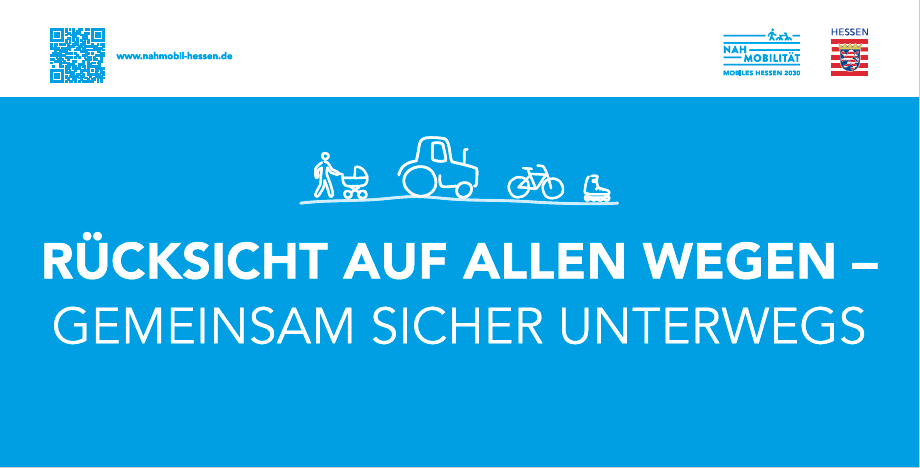 Banner Motiv "Rücksicht auf allen Wegen - gemeinsam sicher unterwegs"
