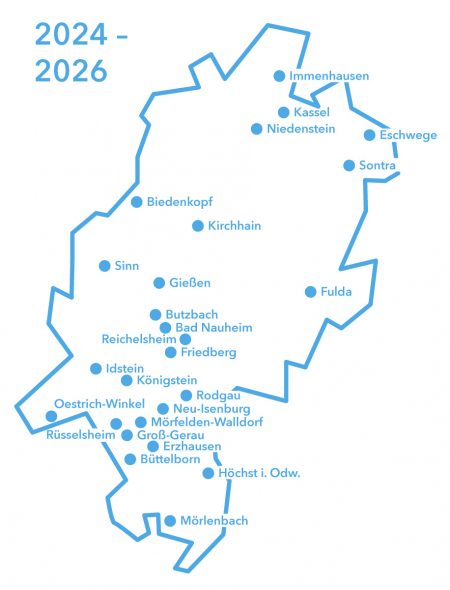 Karte mit Standorten - Projekt Straßen neu entdecken